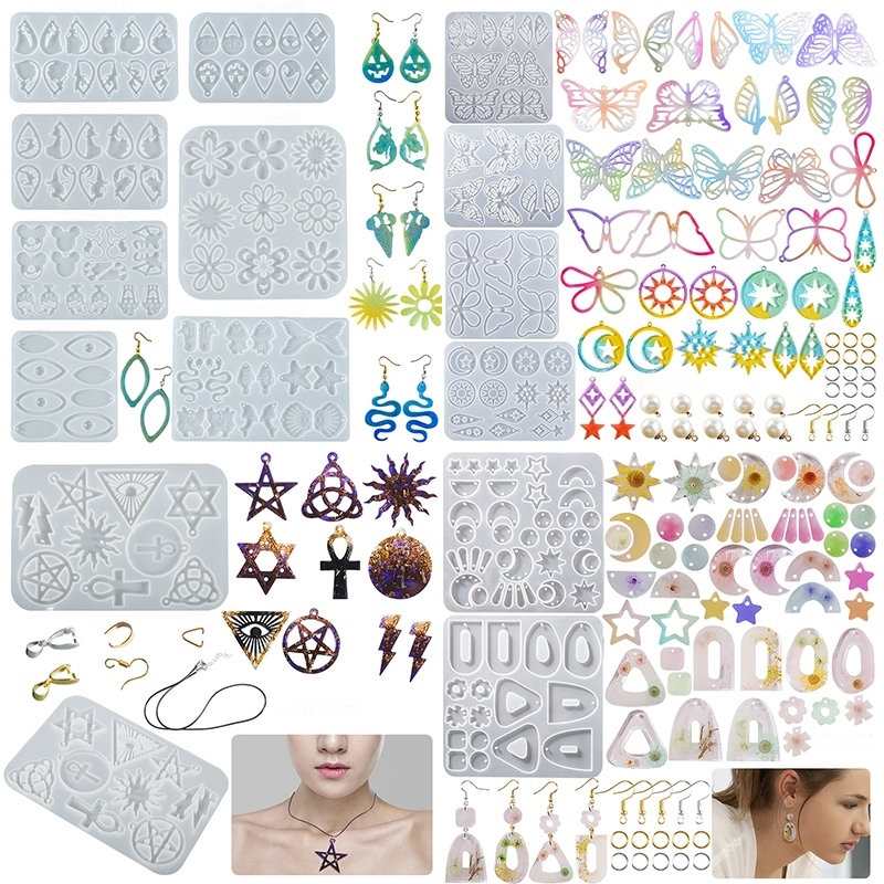 Resin Art Letters - Brinco pingente molde de silicone resina
