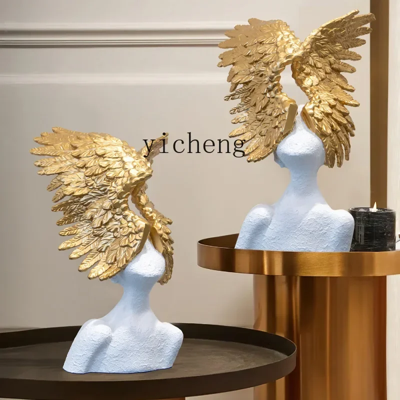 Resin Art Home Decor - Ornamento de anjo abstrato moderno e