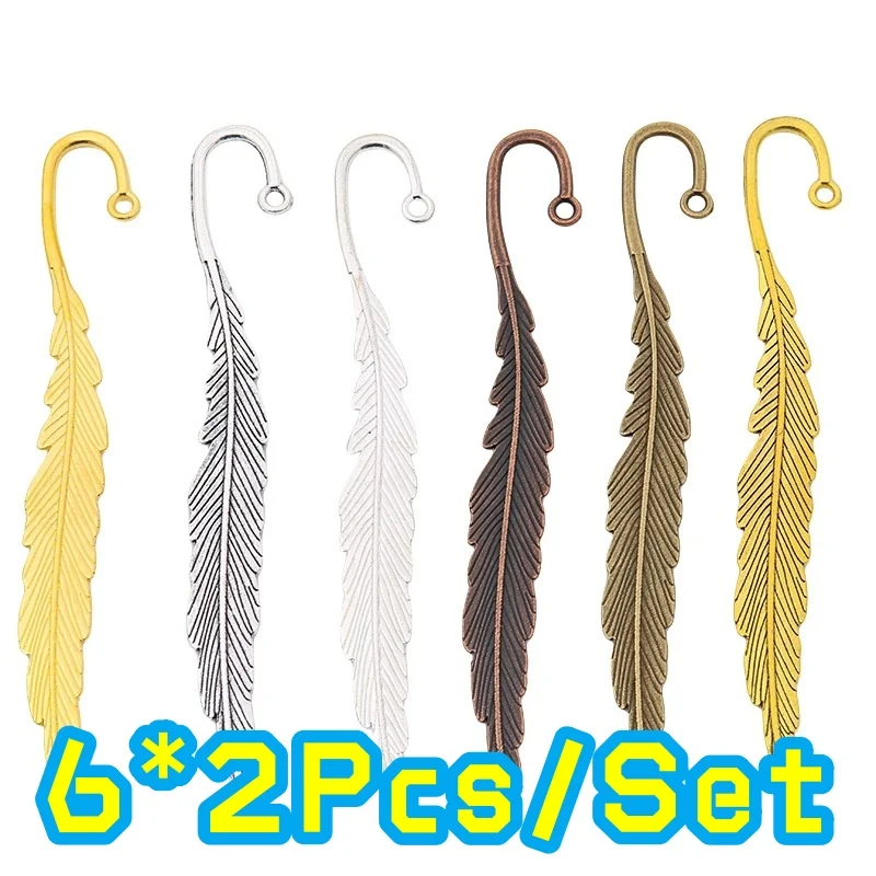 Resin Art Bookmark - 12pçs 113x16mm bronze antigo banhado a
