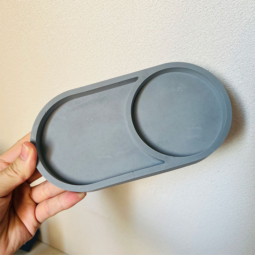Tray Mold Rectangle - Bandeja de armazenamento oval, molde de