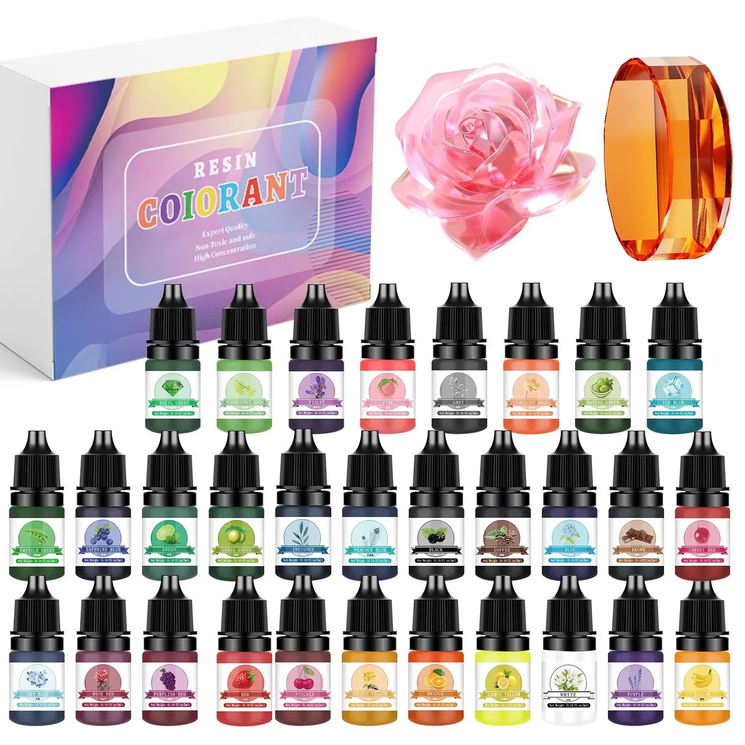 Resin Art Letters - 30 cores 5ml kits de pigmento