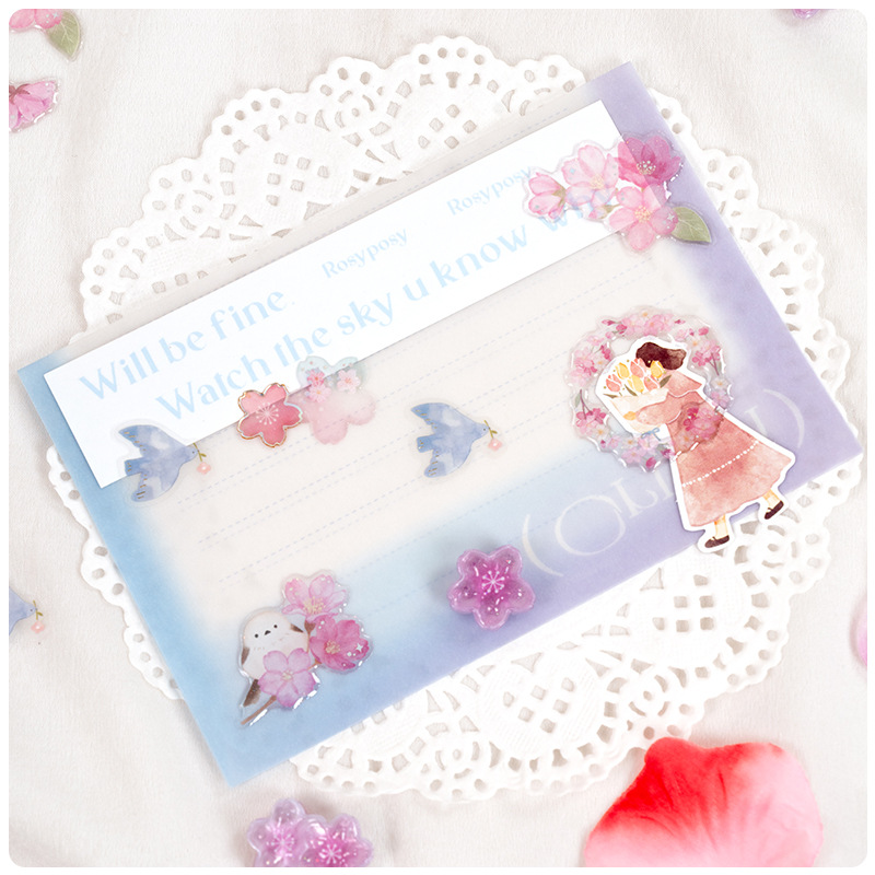 Resin Art Supplies - Estilo japonês sakura cristal 3d adesivos