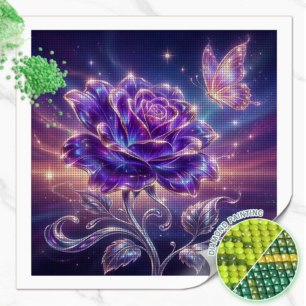 Resin Art With Rose - Pintura em Diamante Huacan com Diamantes