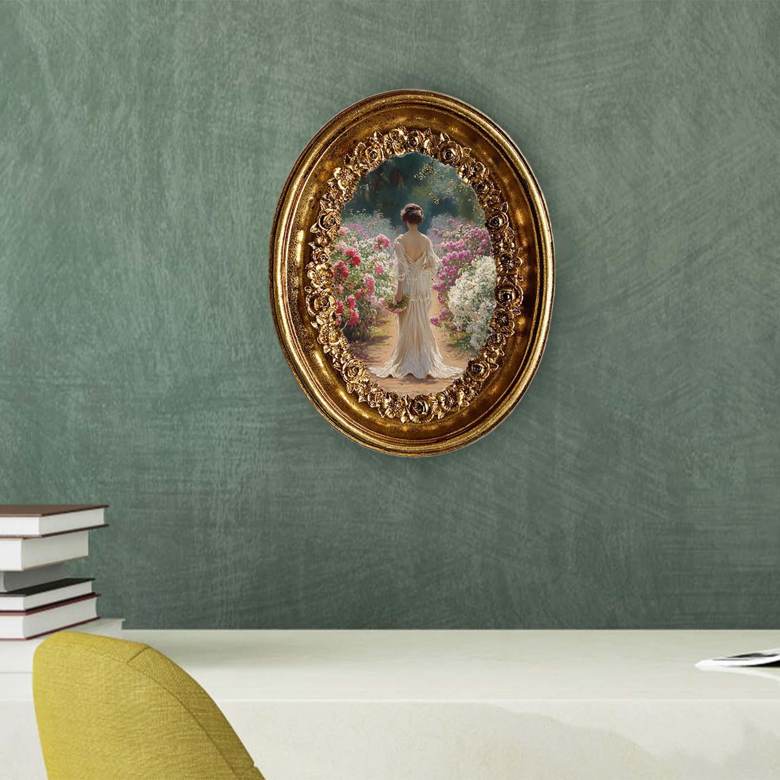 Resin Art Gallery - Moldura oval vintage para fotos, 5.8x7.3