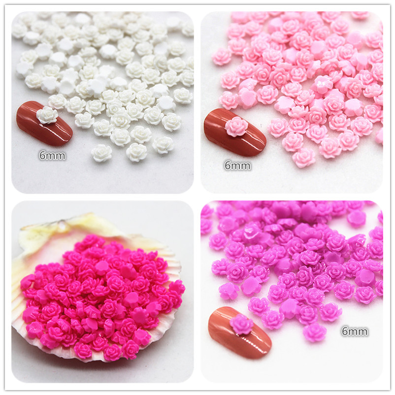 Resin Art With Rose - Mini Resina Rose Flor Flatback Cabochão,