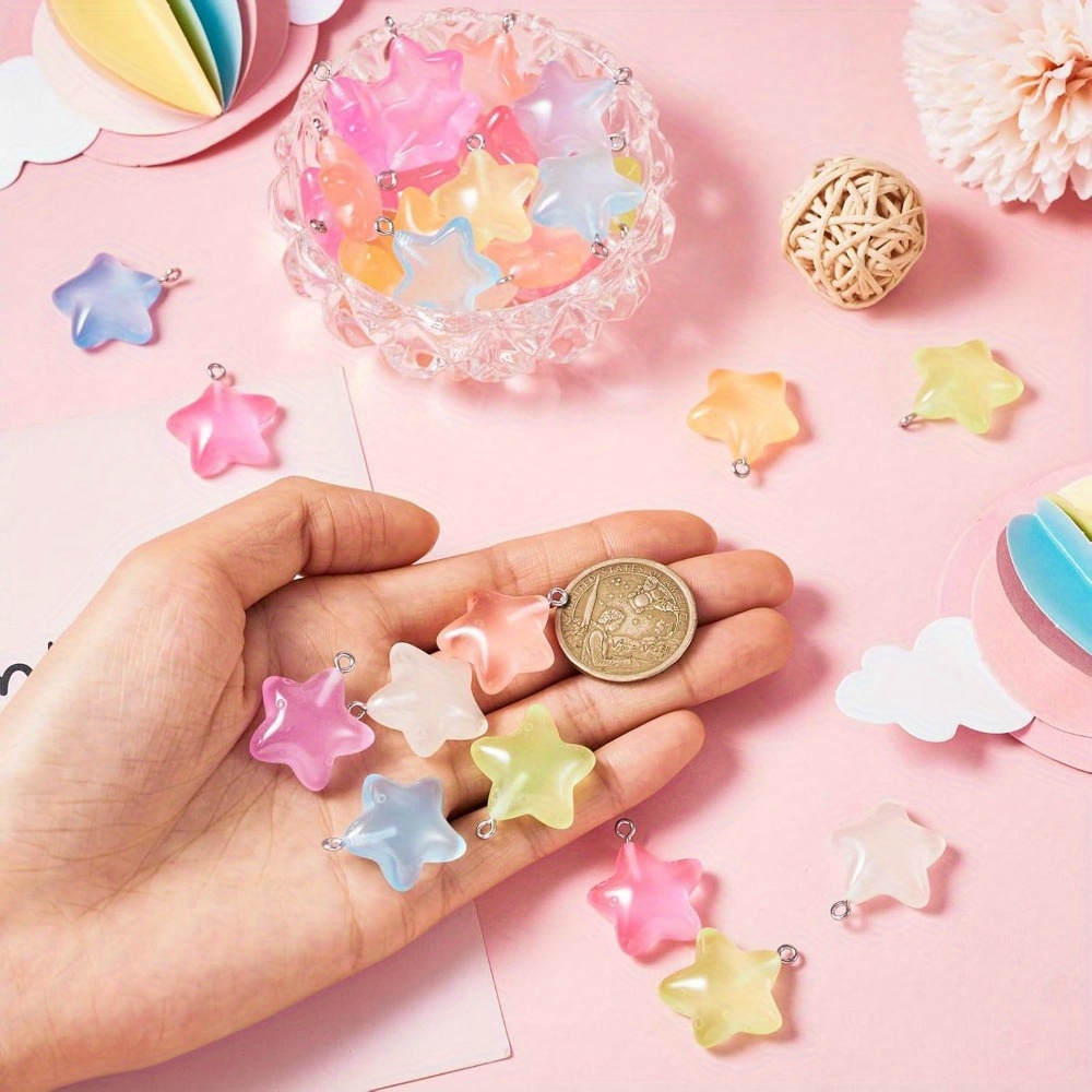 6/24/40 peças pingente de estr - Resin Art Bracelet avaliação e preço