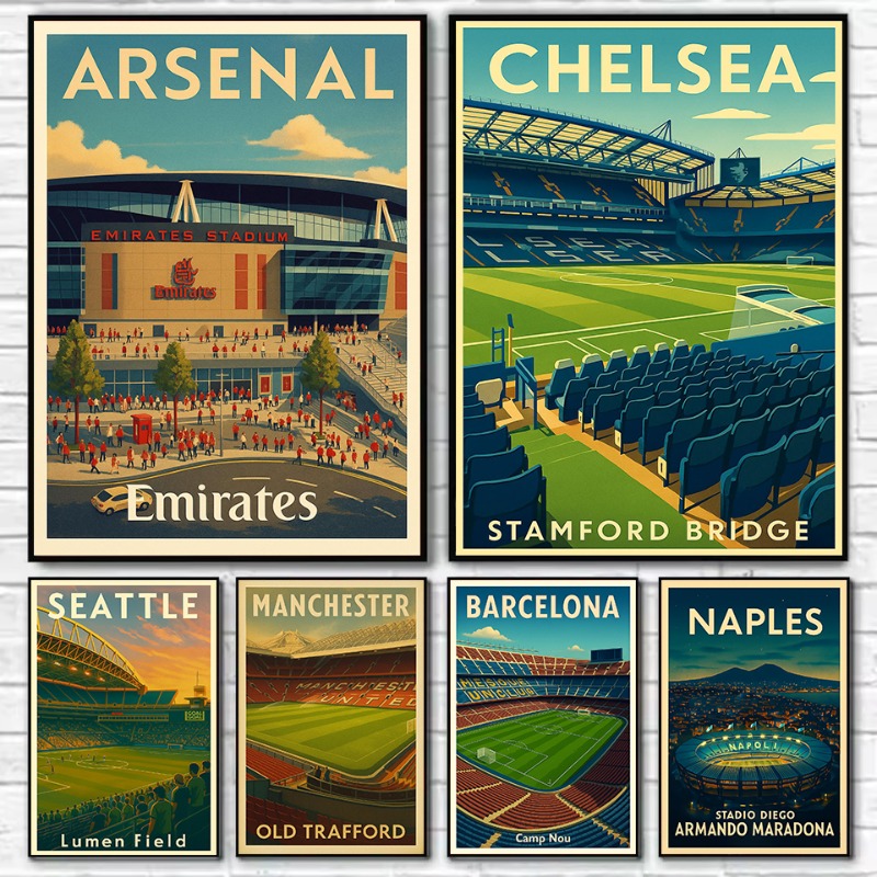 Pôster Retrô do Famoso Estádio - Resin Art Home Decor avaliação e preço