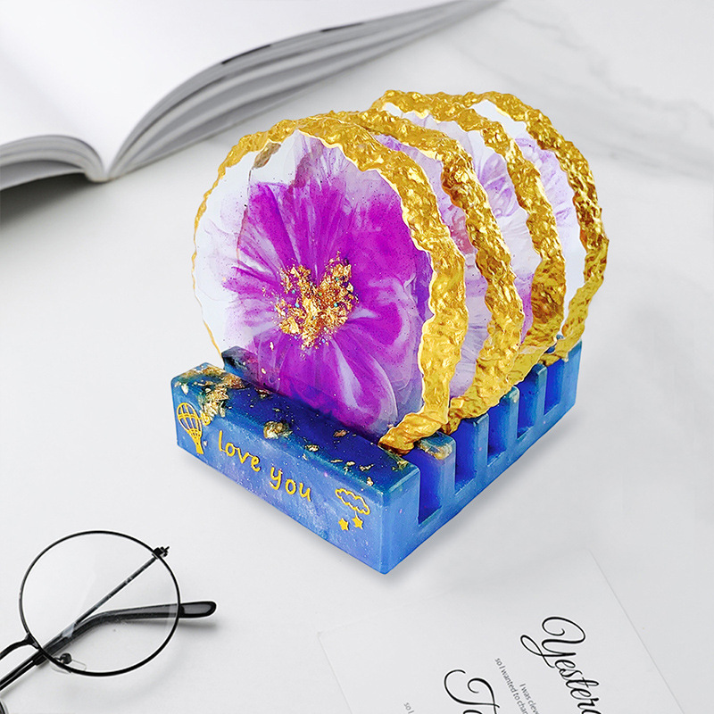 Dm413 drusy coaster resina mol - Resin Art Tray avaliação e preço