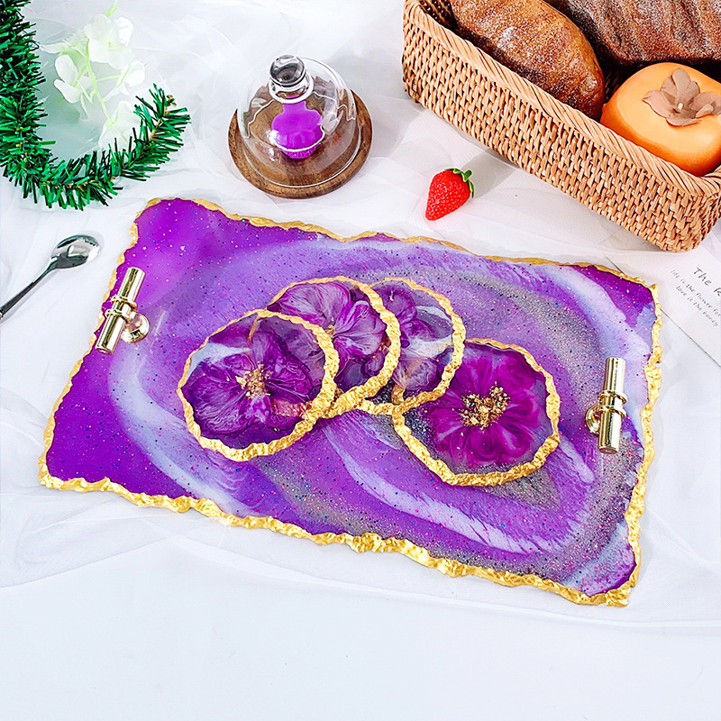 Dm413 drusy coaster resina mol - Resin Art Tray avaliação e preço