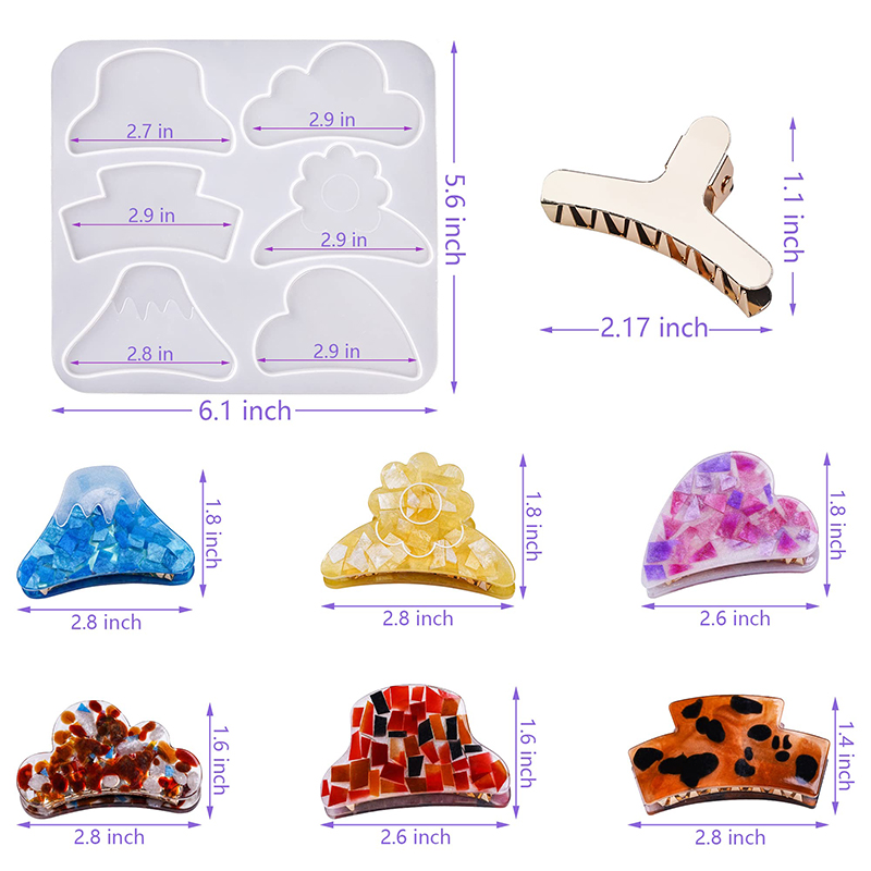 Grampos de cabelo garra silico - Resin Art Letters avaliação e preço