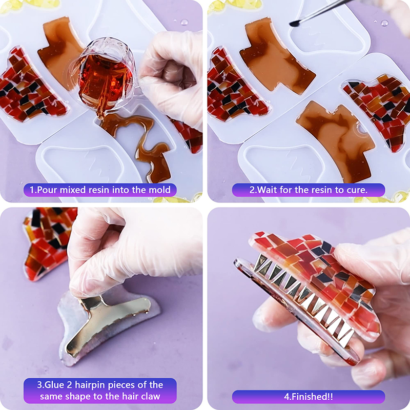 Grampos de cabelo garra silico - Resin Art Letters avaliação e preço