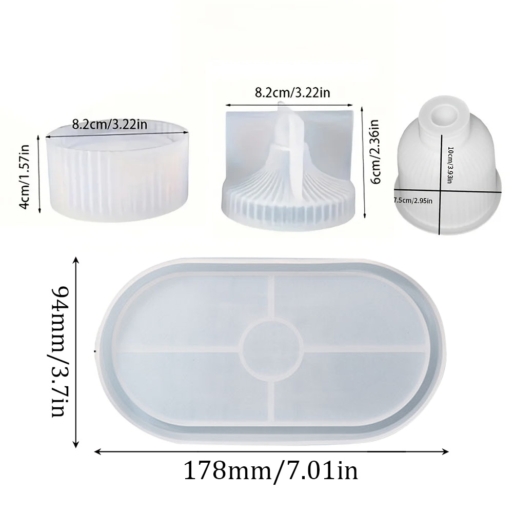 Molde de bandeja oval de silic - Resin Art Tray avaliação e preço