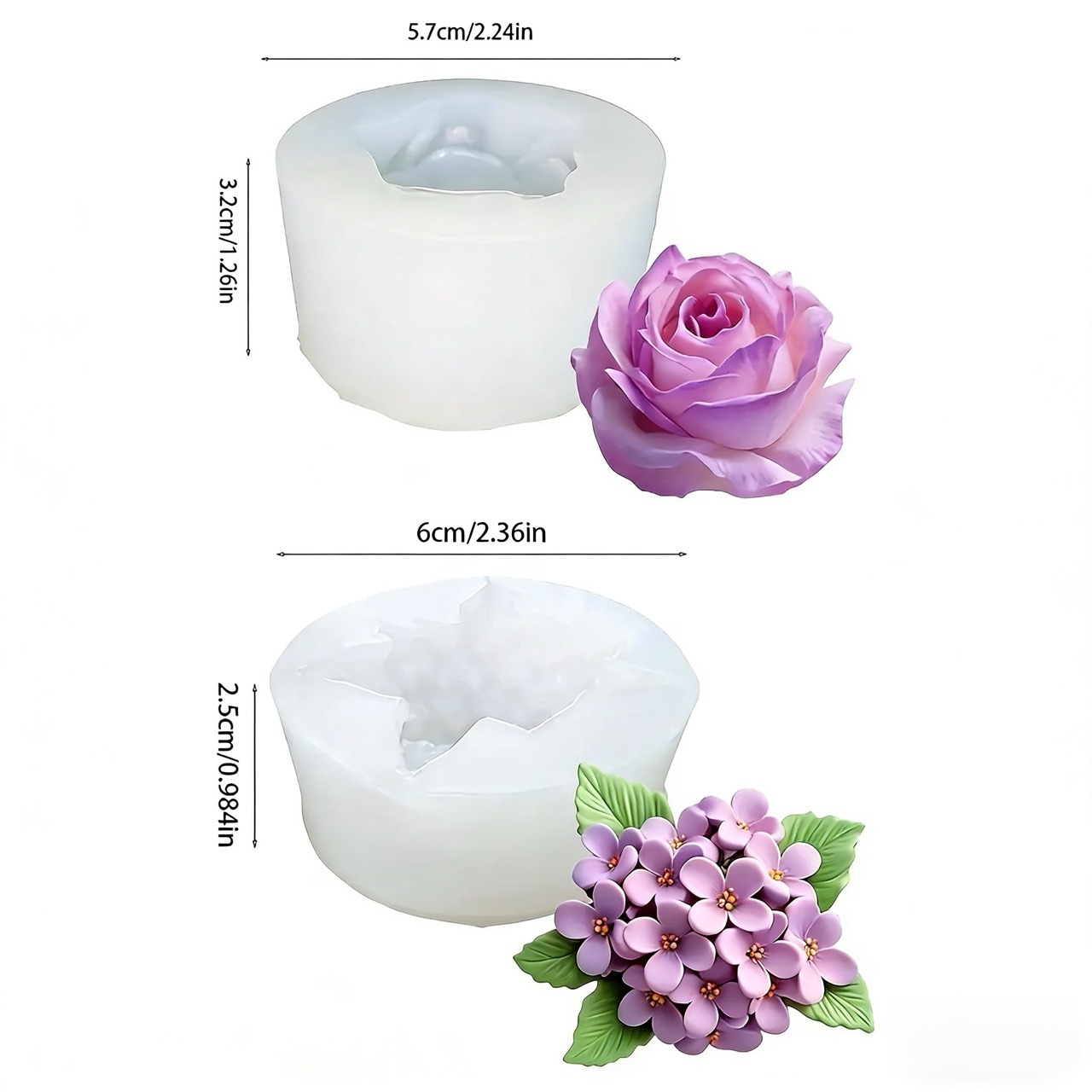 2 peças de moldes de silicone  - Resin Art With Rose avaliação e preço