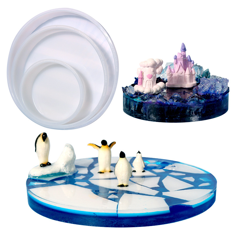 Grande bandeja redonda molde d - Resin Art Tray avaliação e preço